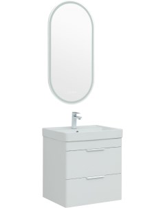 Мебель для ванной Ирис New 60 см белый глянец 2 ящика Aquanet
