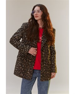 Пальто жакет средней длины в леопардовый принт Inspire