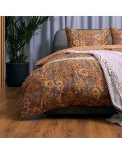 Комплект постельного белья 1 5 спальный brown flowers Pappel