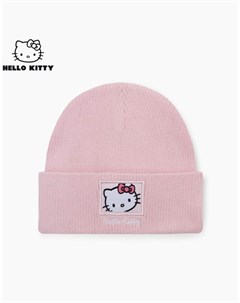 Розовая шапка бини с нашивкой Hello Kitty для девочки Gloria jeans