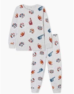 Серая пижама с принтом для мальчика Gloria jeans