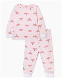 Розовая пижама с лисичками для девочки Gloria jeans