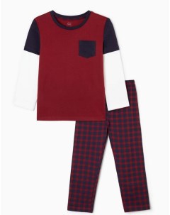 Пижама с принтом колор блок для мальчика Gloria jeans