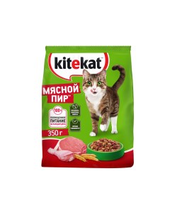 Сухой полнорационный корм для взрослых кошек Мясной Пир 800 г Kitekat