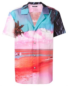 Balmain рубашка с принтом 41 розовый Balmain