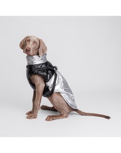 Куртка жилетка со шлейкой для собак 4XL серебряная Rungo