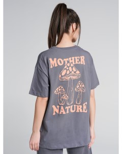 Хлопковая футболка с принтом грибов на спине Твое