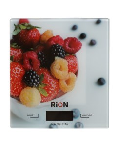 Весы кухонные электронные стекло Ягоды точность 1 г до 5 кг LCD дисплей PT 893 Rion