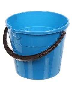 Ведро пластик 10 л голубое хозяйственное со сливом Классика MPG8317 Мультипласт