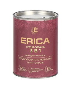 Грунт эмаль по ржавчине быстросохнущая алкидная желтая 0 8 кг Erica