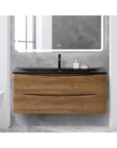 Тумба с раковиной Acqua 120 подвесная rovere rustico черная матовая раковина Belbagno