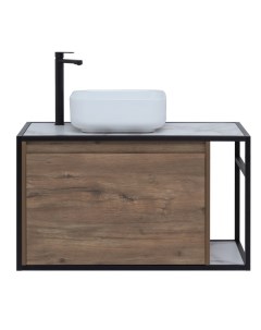 Мебель для ванной Nova Lite Loft 90 см L дуб рустикальный Aquanet