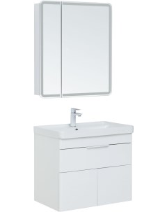 Мебель для ванной Ирис New 70 см белый глянец 1 ящик 2 дверцы Aquanet