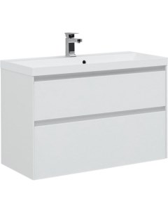 Мебель для ванной Гласс 100 см белый Aquanet