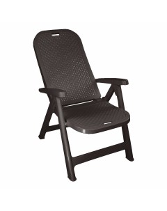 Кресло шезлонг складное пластиковое Discover коричневое 800х600х180 мм Р6052КОР Adrianoplast