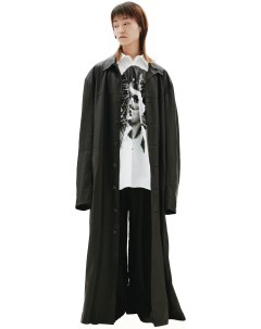 Черное кожаное пальто Balenciaga
