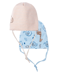 Шапка детская трикотажная для мальчиков, 2 шт в комплекте Playtoday newborn-baby