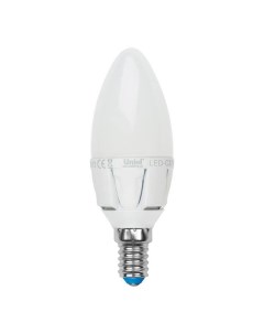Лампа светодиодная диммируемая свеча E14 6W 3000K теплый белый Palazzo Uniel
