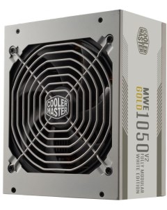 Блок питания ATX MWE Gold 1050 V2 ATX 3 0 White Version 1050W Active PFC 80 PLUS Gold 140mm fan full Cooler master