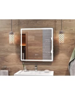 Зеркало для ванной Level Comfort 70x70 см с подсветкой и часами Vigo