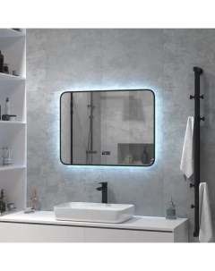 Зеркало для ванной Drive с подсветкой 80x60 см цвет черный Без бренда