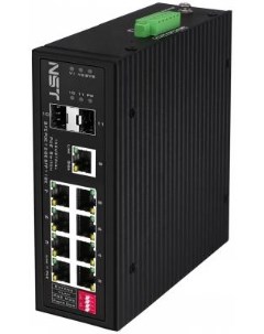 Промышленный PoE коммутатор Fast Ethernet на 8 FE RJ45 PoE 1 GE RJ45 2 GE SFP порта Порты Ethernet 8 Nst