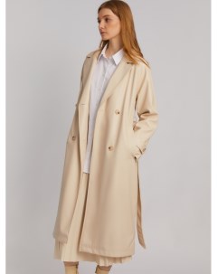 Длинное пальто тренч из экокожи с рукавами реглан и поясом Zolla