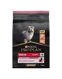 Pro Plan Medium Puppy Sensitive Skin корм для щенков средних пород с чувствительной кожей Лосось 3 к Purina pro plan
