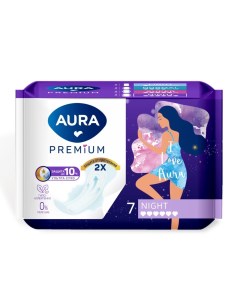 Прокладки женские Premium Night ночные 7 шт 13123 Aura