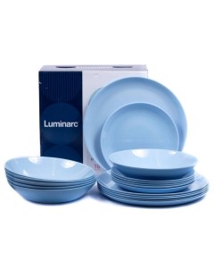 Сервиз столовый стекло 18 предметов на 6 персон Diwali Light Blue P2962 Luminarc