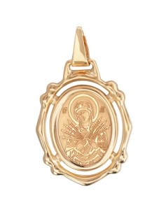 Подвеска иконка Семистрельная Богородица из красного золота Эстет