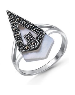 Кольцо с перламутром и марказитами из серебра Silver-wings