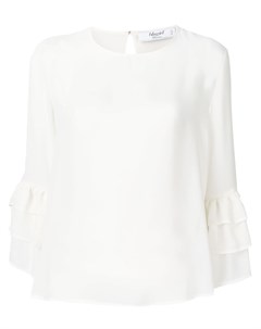 Blugirl блузка с оборками на рукавах нейтральные цвета Blugirl