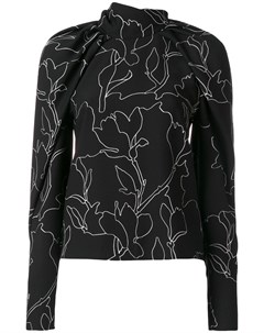 Carven блузка с цветочным принтом 38 черный Carven