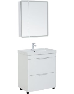 Мебель для ванной Ирис New 70 см белый глянец 2 ящика Aquanet