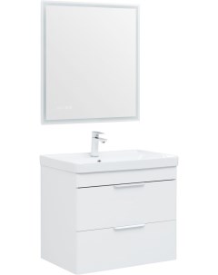 Мебель для ванной Ирис New 70 см белый глянец 2 ящика Aquanet