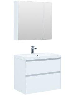 Мебель для ванной Гласс 80 см белый Aquanet