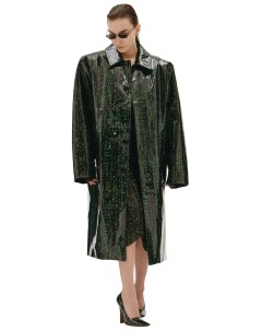 Лаковое пальто с принтом Матрица Vetements