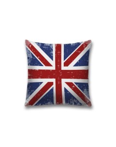 Наволочка декоративная на молнии Винтажный флаг Великобритании 45x45 см Joyarty