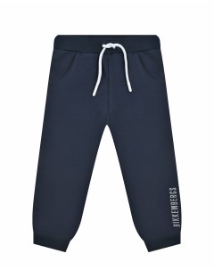 Спортивные брюки с белым лого синие Bikkembergs