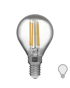 Лампа светодиодная LEDF E14 220 240 В 4 Вт шар малый прозрачная 400 лм нейтральный белый свет Volpe
