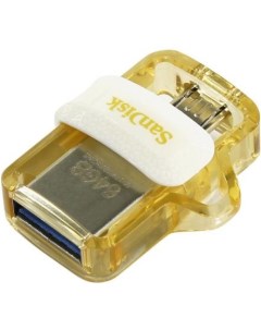 Флешка USB 64Gb Ultra Dual SDDD3 064G G46GW белый золотистый Sandisk