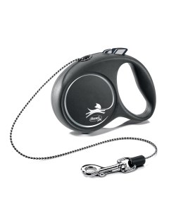 Рулетка для собак Black Design XS тросовая 3м серебро Flexi