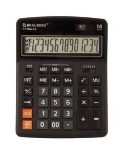 Калькулятор Extra 14 Bk 14 разрядный черный Brauberg