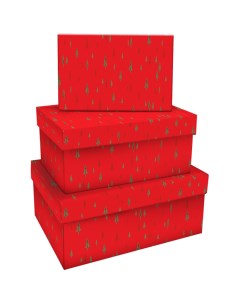 Набор прямоугольных коробок 3в1 Christmas trees 19 12 7 5 15 10 5см Meshu