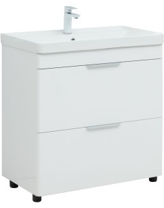 Мебель для ванной Ирис New 80 см белый глянец 2 ящика Aquanet