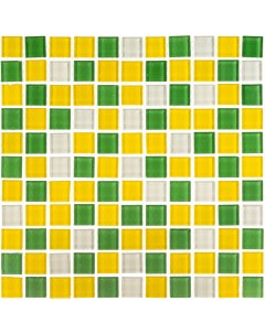 Мозаика Natural Color palette зеленая стеклянная 300х300х4 мм глянцевая Mir mosaic