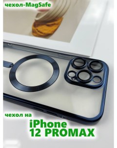 Силиконовый чехол для Apple iPhone 12 Pro Max с MagSafe синий Darivadi