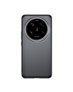 Чехол для Xiaomi 14 Ultra черный с прозрачной матовой задней панелью Wlons