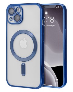 Силиконовый чехол для Apple iPhone 15 с MagSafe синий Darivadi